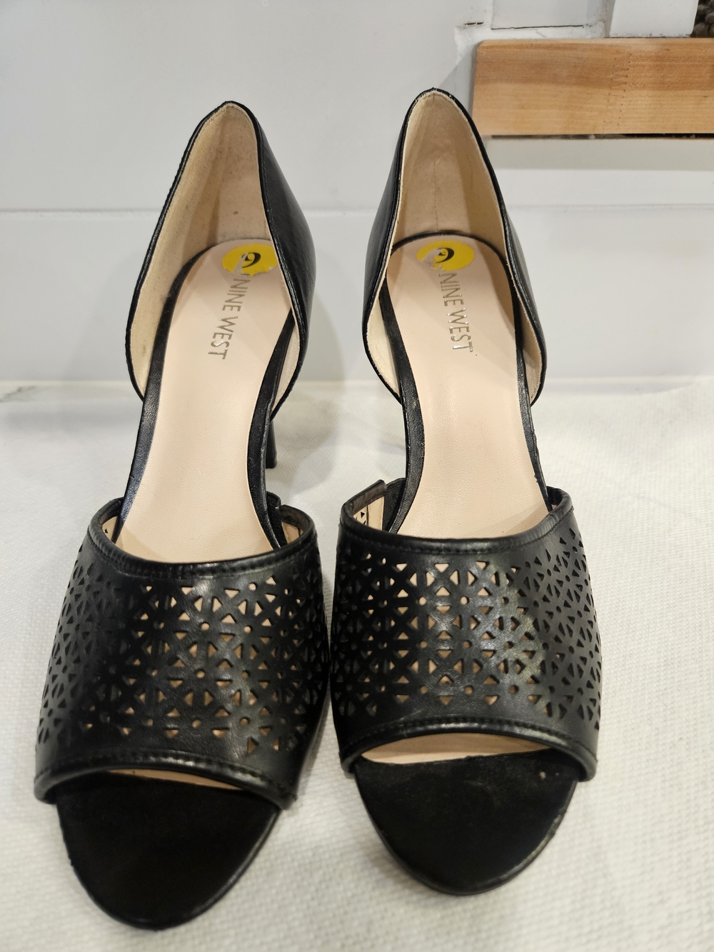 Nine West Black D'Orsay Peep Toe Heels